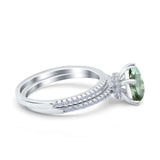 Two Piece Pear Teardrop Natural Stone Ring