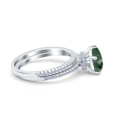 Two Piece Pear Teardrop Natural Stone Ring