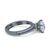 Two Piece Pear Teardrop Natural Stone Ring