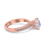 Two Piece Pear Teardrop Natural Stone Ring