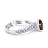 Two Piece Pear Teardrop Natural Stone Ring