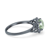 Art Deco Round Natural Stone Triquetra Ring