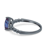 Pear Teardrop Natural Stone Solitaire Ring