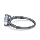 Pear Teardrop Natural Stone Solitaire Ring