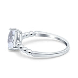 Pear Teardrop Natural Stone Solitaire Ring