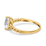 Pear Teardrop Natural Stone Solitaire Ring