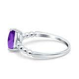 Pear Teardrop Natural Stone Solitaire Ring