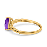 Pear Teardrop Natural Stone Solitaire Ring