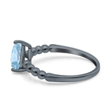 Pear Teardrop Natural Stone Solitaire Ring