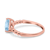 Pear Teardrop Natural Stone Solitaire Ring