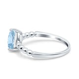 Pear Teardrop Natural Stone Solitaire Ring