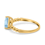 Pear Teardrop Natural Stone Solitaire Ring