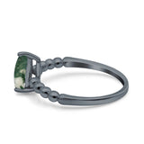 Pear Teardrop Natural Stone Solitaire Ring