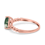 Pear Teardrop Natural Stone Solitaire Ring