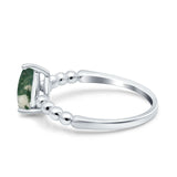 Pear Teardrop Natural Stone Solitaire Ring