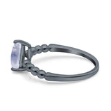 Pear Teardrop Natural Stone Solitaire Ring