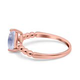 Pear Teardrop Natural Stone Solitaire Ring