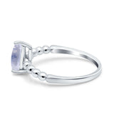 Pear Teardrop Natural Stone Solitaire Ring