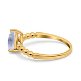 Pear Teardrop Natural Stone Solitaire Ring