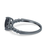 Pear Teardrop Natural Stone Solitaire Ring