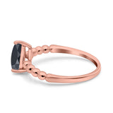 Pear Teardrop Natural Stone Solitaire Ring