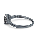 Pear Teardrop Natural Stone Solitaire Ring