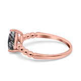 Pear Teardrop Natural Stone Solitaire Ring