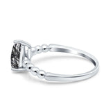 Pear Teardrop Natural Stone Solitaire Ring