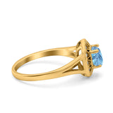 Art Deco Round Natural Stone Floral Ring