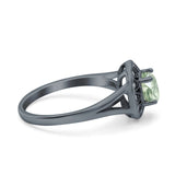 Art Deco Round Natural Stone Floral Ring