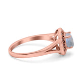 Art Deco Round Natural Stone Floral Ring