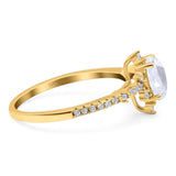 Pear Teardrop Natural Stone Cluster Ring