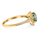 Pear Teardrop Natural Stone Cluster Ring