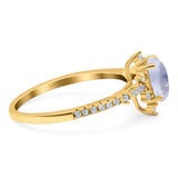 Pear Teardrop Natural Stone Cluster Ring