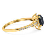 Pear Teardrop Natural Stone Cluster Ring