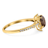 Pear Teardrop Natural Stone Cluster Ring