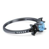 Art Deco Round Natural Stone Floral Ring