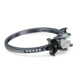 Art Deco Round Natural Stone Floral Ring