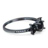 Art Deco Round Natural Stone Floral Ring