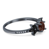 Art Deco Round Natural Stone Floral Ring