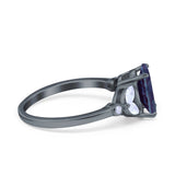 Art Deco Oval Natural Stone Wedding Ring