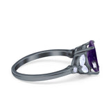 Art Deco Oval Natural Stone Wedding Ring