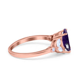 Art Deco Oval Natural Stone Wedding Ring