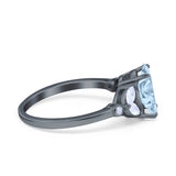 Art Deco Oval Natural Stone Wedding Ring