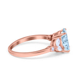 Art Deco Oval Natural Stone Wedding Ring
