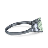 Art Deco Oval Natural Stone Wedding Ring
