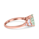 Art Deco Oval Natural Stone Wedding Ring