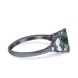 Art Deco Oval Natural Stone Wedding Ring