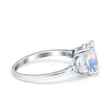 Art Deco Oval Natural Stone Wedding Ring