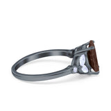 Art Deco Oval Natural Stone Wedding Ring